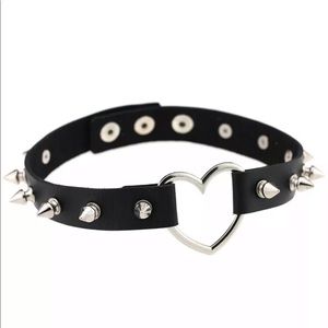 Spiked Heart Choker